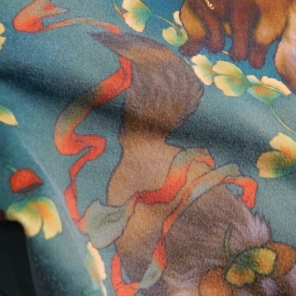 Iron Yokai Fox Mushroom Print Tie Waist Bike Shorts - Picture 5 of 5